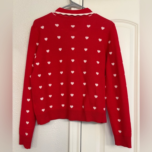 Red Heart Pattern Cardigan - Picture 3 of 3